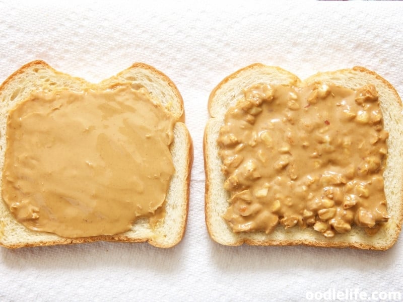 crunchy and smooth peanut butter