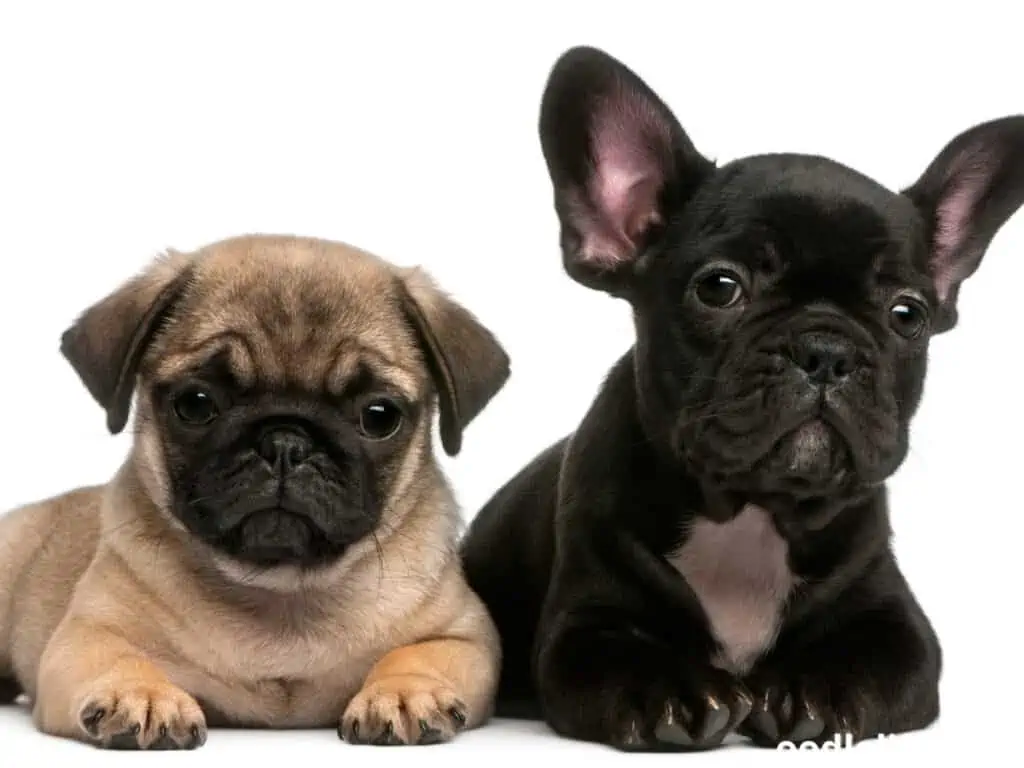 Pug and French Bulldog puppies
