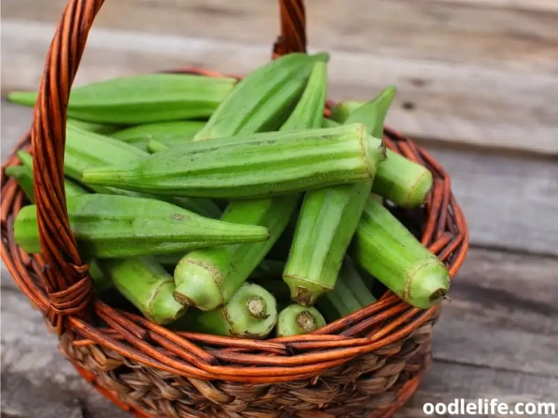 a basket of okra