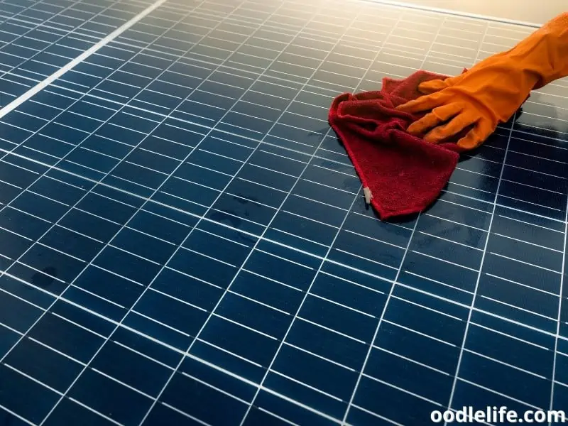 cleaning a solar panel