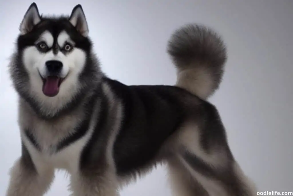 huskypoo in the snow