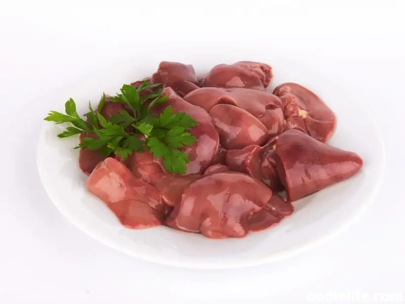 plate of chicken liver