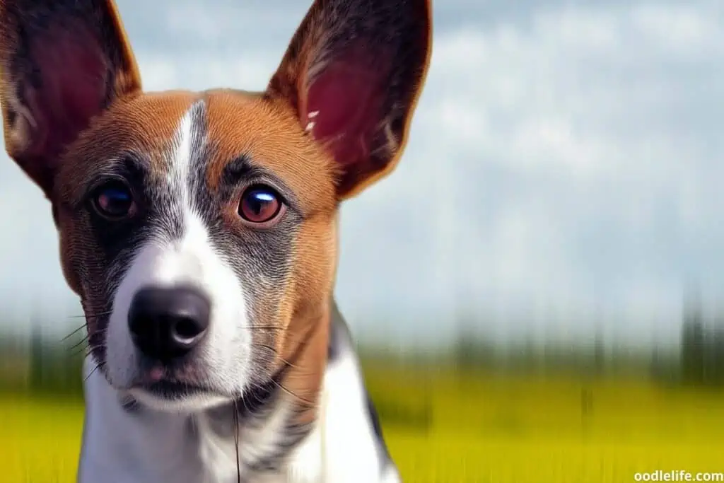 portrait of a basenji heeler mix