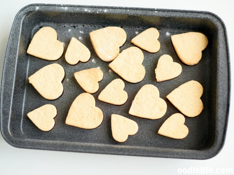 heart-shaped baked dog treats