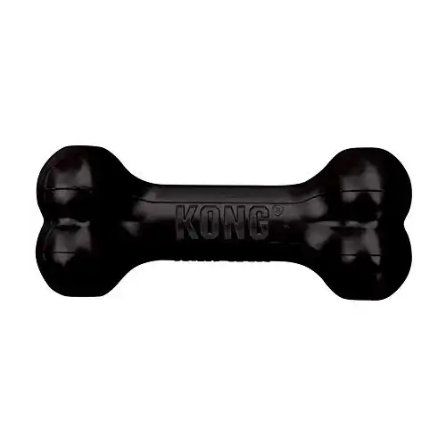 KONG - Extreme Goodie Bone - Durable Rubber Dog Bone for Power Chewers, Black - for Medium Dogs