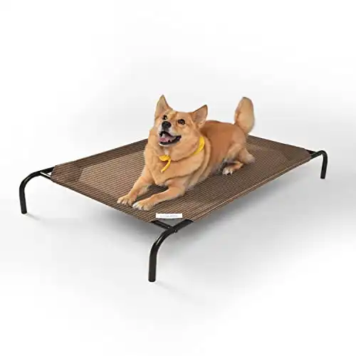 Coolaroo The Original Cooling Elevated Pet Bed, Nutmeg, Large