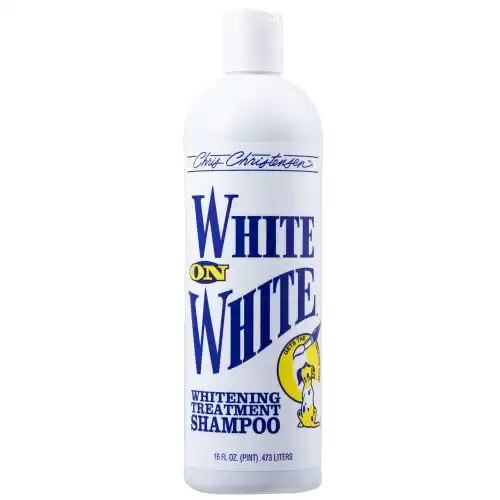 Chris Christensen White on White Dog Shampoo, Groom Like a Professional, Brightens White & Other Color, Safely Removes Yellow & Other Stains, No Bleach or Harsh Chemicals, All Coat Types, Made...