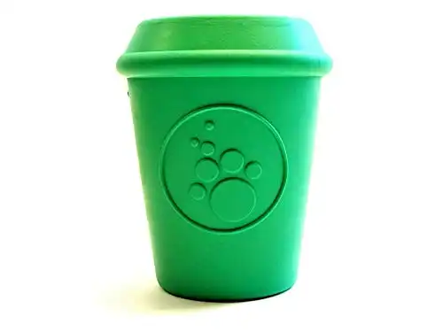 SodaPup Coffee Cup Dog Toy - Dog Puzzle Toys - Treat Dispensing Dog Toys - Dog Enrichment Toys - Sturdy Dog Toys - Green - Large