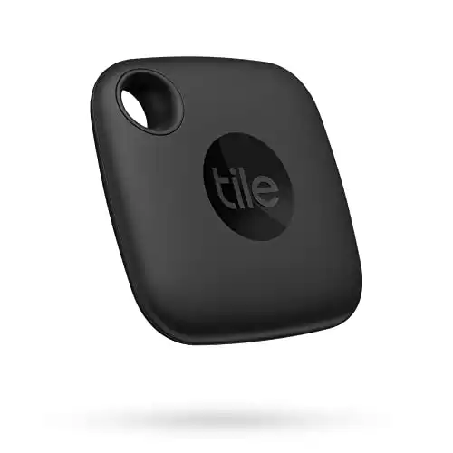 Tile Mate (2022) 1-Pack, Black. Bluetooth Tracker, Keys Finder and Item Locator; Up to 250 ft. Range. Up to 3 Year Battery. Water-Resistant. Phone Finder. iOS and Android Compatible, 1 Pack, Black