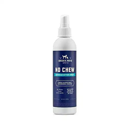 Rocco & Roxie No Chew Extreme Bitter Spray for Dogs – Stop Dog Chewing Deterrent – Best Alcohol Free Anti Chew Puppy Repellent Formula for Puppies and Cats - More Bitter Than Apple (8oz)