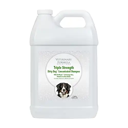 Veterinary Formula Solutions Triple Strength Dirty Dog Concentrated Shampoo, 1 Gallon DirtRepel Technology Cleans Extra Dirty and Smelly Dogs Contains Wheat Protein, Shea Butter, Aloe, Vitamin...
