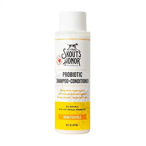 SKOUT'S HONOR: Probiotic Shampoo + Conditioner for a Healthier Skin and Coat - Honeysuckle, 16 oz.