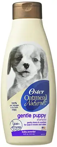 Oster Oatmeal Naturals Gentle Puppy Dog Shampoo, Baby Powder, 18 Fluid Ounces (078590-145-001)