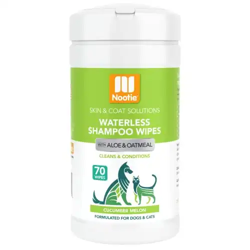 Nootie Waterless Shampoo Wipes For Dogs & Cats-Long Lasting Fragrances-Sold In Over 3000 Vet Clinics-Made In U.S.A. 70 Count