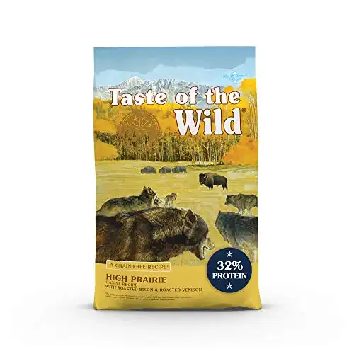 Taste of the Wild High Prairie Canine Grain-Free Recipe with Roasted Bison and Venison Adult Dry Dog Food, Made with High Protein from Real Meat and Guaranteed Nutrients 14lb