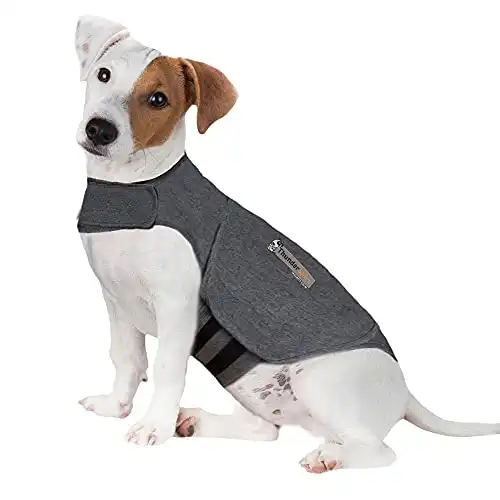 Thundershirt HGS-T01 ThunderShirt Classic Dog Anxiety Jacket, Heather Gray, Small, Heather Grey, Small (15-25 lbs)