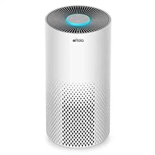 Afloia Air Purifiers for Home Large Room Up to 1076 Ft², H13 True HEPA Air Purifiers for Bedroom 22 dB, Air Cleaners Dust Remover for Pet Mold Pollen, Odor Smoke Eliminator, Kilo White, 7 Color Light