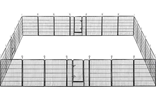 Yaheetech Dog Playpen, 24 Panels 40 Inch Height x 32 Inch Width Small Animals Pen Heavy Duty Pet Fence for Puppy/Cat/Rabbit Extra Large Foldable Pet Exercise Pen for RV Camping Garden Outdoor Indoor