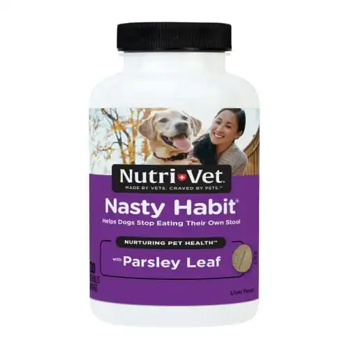 Nutri-Vet Nasty Habit Chewable Tablets for Dogs | Helps Stop Puppies and Dogs from Eating their Own Stool | 120 Count