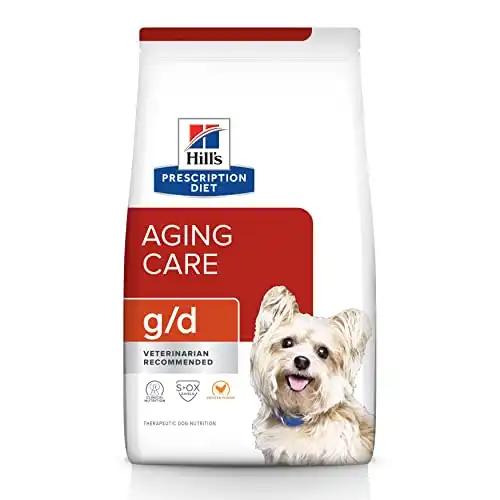 Hill's Prescription Diet g/d Aging Care Chicken Flavor Dry Dog Food, Veterinary Diet, 8.5 lb. Bag (Packaging May Vary)