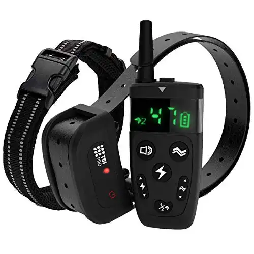 Upgraded 2020 Professional Dog Shock Training Collar with Remote - Long-Range 1600 feet, Shock, Vibration Control, Rechargeable & Fully IPX7 Waterproof for Small, Medium, Large Dogs, All Breeds
