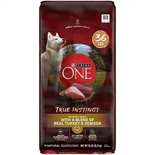 Purina ONE High Protein, Natural Dry Dog Food, True Instinct With Real Turkey & Venison - 36 lb. Bag