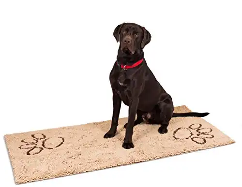 Internet's Best Chenille Dog Doormat - 60 x 30 - Absorbent Surface - Non-Skid Bottom - Protects Floors - Tan