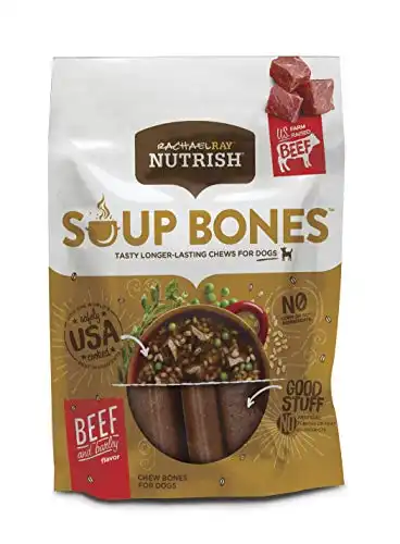 Rachael Ray Nutrish Soup Bones Dog Treats, Beef & Barley Flavor, 6 Bones