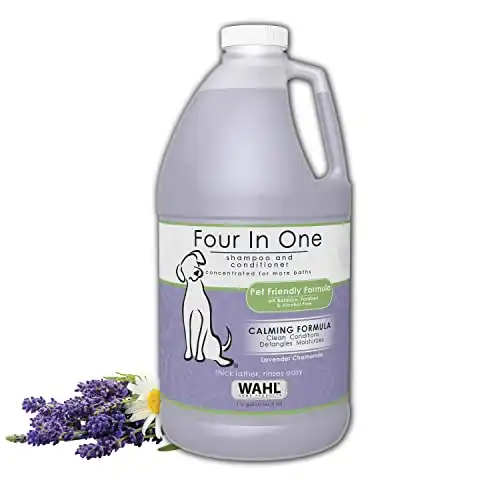 Wahl 4-in-1 Calming Pet Shampoo Cleans, Conditions, Detangles, & Moisturizes with Lavender Chamomile 64 Oz