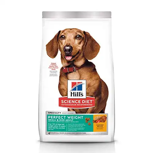 Hill's Science Diet Dry Dog Food, Adult, Perfect Weight for Healthy Weight & Weight Management, Small & Mini Breeds, Chicken Recipe, 4 lb Bag