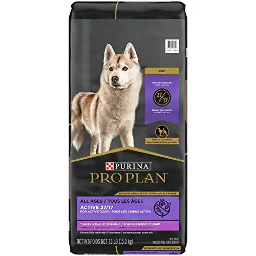 Purina Pro Plan High Protein Dog Food With Probiotics for Dogs, SPORT 27/17 Turkey & Barley Formula - 33 lb. Bag