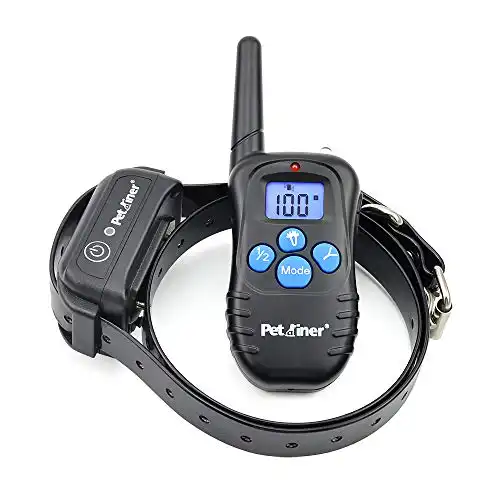 Petrainer Shock Collar for Dogs - Waterproof Rechargeable Dog Training E-Collar with 3 Safe Correction Remote Training Modes, Shock, Vibration, Beep for Dogs Small, Medium, Large