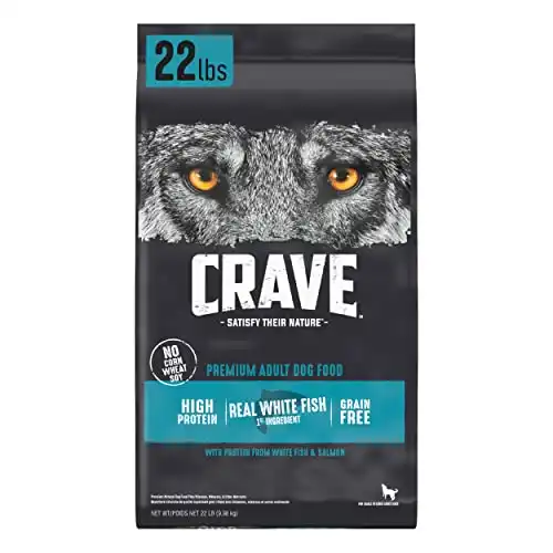 CRAVE Grain Free Adult Dry Dog Food with Protein from White Fish & Salmon, 22 lb. Bag
