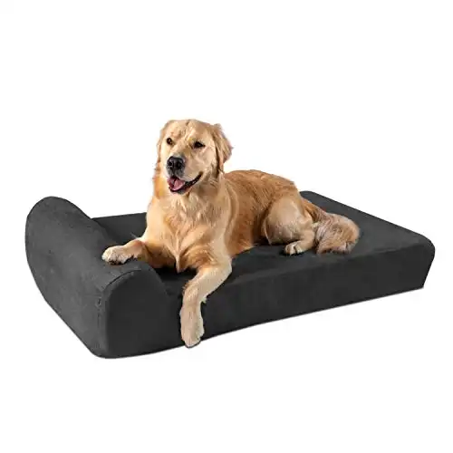 Big Barker 7" Orthopedic Dog Bed with Pillow-Top (Headrest Edition) | Dog Beds Made for Large, Extra Large & XXL Size Dog Breeds | Removable Durable Microfiber Cover | Made in USA