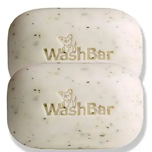 WashBar Natural Dog Soap Bar - Natural Dog Shampoo Bar and Dog Shampoo for Smelly Dogs with Sensitive Skin, Easier to Use Than Liquid Pet Shampoo with No Plastic Bottle Waste, 2-Pack