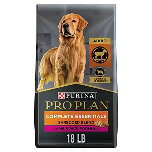 Purina Pro Plan High Protein Dog Food With Probiotics for Dogs, Shredded Blend Lamb & Rice Formula - 18 lb. Bag