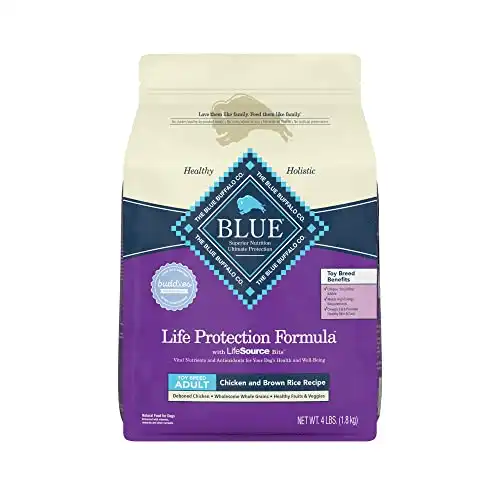 Blue Buffalo Life Protection Formula Natural Adult Toy Breed Dry Dog Food, Chicken and Brown Rice 4-lb