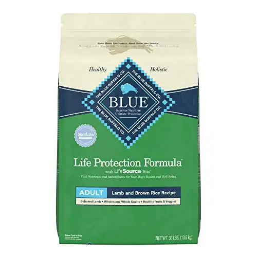 Blue Buffalo Life Protection Formula Natural Adult Dry Dog Food, Lamb and Brown Rice 30-lb