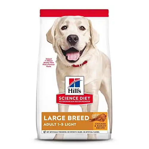 Hill's Science Diet Dry Dog Food, Adult, Large Breed, Light, Chicken Meal & Barley Recipe For Healthy Weight & Weight Management, 30 Lb. Bag