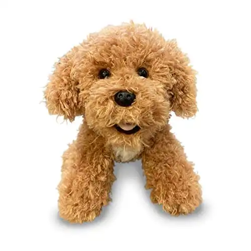 Aurora Labradoodle - Plush Stuffed Animal Puppy Dog - Adorable Goldendoodle for Gifts, Emotional Support, Toy - Golden Brown Poodle - Ultra Soft & Realistic, 10 Inch