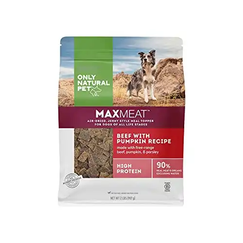 Only Natural Pet MaxMeat Holistic Air Dried Dry Dog Food - All Natural, High Protein, Grain Free and Limited Ingredient - Made with Real Meat - Beef with Pumpkin & Parsley 2 lb