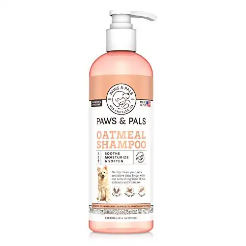 Paws & Pals 5-In-1 Oatmeal Dog Shampoo, Conditions, Detangles, Moisturizes, Anti Itch, Odor Control - Made in USA w/Medicated Clinical Vet Formula - Best for Dog, Cat & Pets w/ Dry Itchy Skin ...