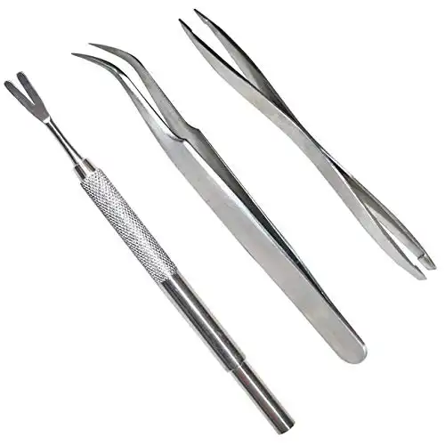 Acronde 3 Pack Tick Remover Tool Set Stainless Steel Tick Remover Kit for Cats and Dogs