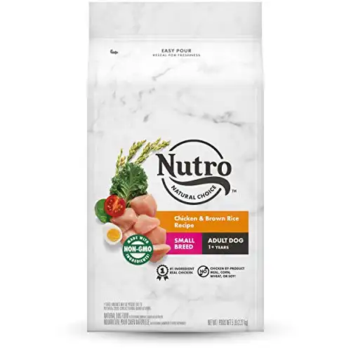 NUTRO NATURAL CHOICE Small Breed Adult Dry Dog Food, Chicken & Brown Rice Recipe Dog Kibble, 5 lb. Bag