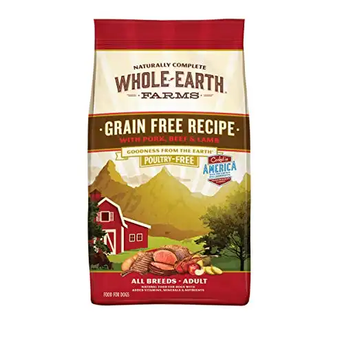 Whole Earth Farms Grain Free Recipe Dry Dog Food, Pork, Beef & Lamb, 25-Pound