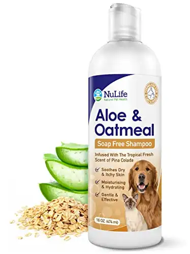 Oatmeal Dog Shampoo with Soothing Aloe Vera, Sensitive Skin Dog Shampoo for All Pets, with Tropical Fresh Pina Colada Scent, Hypoallergenic Formula Provides Relief from Allergies & Dry Itchy Skin