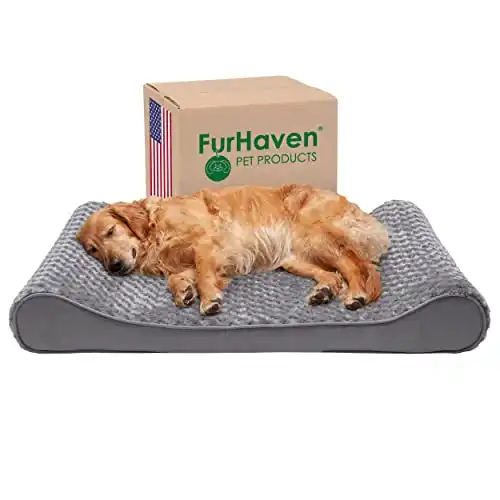 Furhaven Ultra Plush Luxe Lounger Supportive Orthopedic Foam Dog Bed - Gray, Jumbo (X-Large)