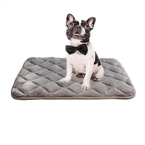 furrybaby Dog Bed Mat Soft Crate Mat with Anti-Slip Bottom Machine Washable Pet Mattress for Dog Sleeping (M 30x19'', Sliver Grey Mat)