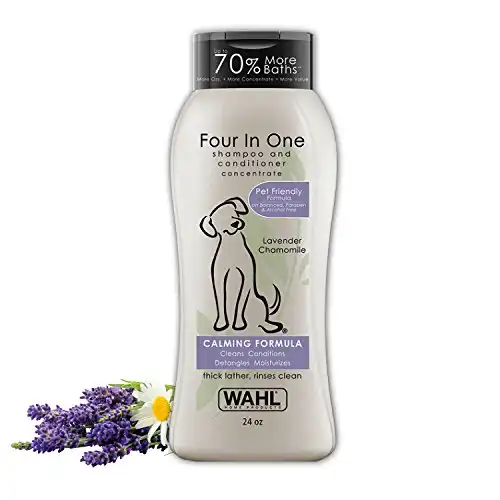 Wahl 4-in-1 Calming Pet Shampoo – Cleans, Conditions, Detangles, & Moisturizes with Lavender Chamomile - 24 Oz