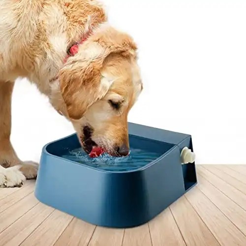 PETLESO Dog Automatic Waterer Bowl, Auto Stock Feeder Auto-Fill Water Bowl with Float Valve for Cat Dog Chicken Outdoor Drinking, 2L Blue